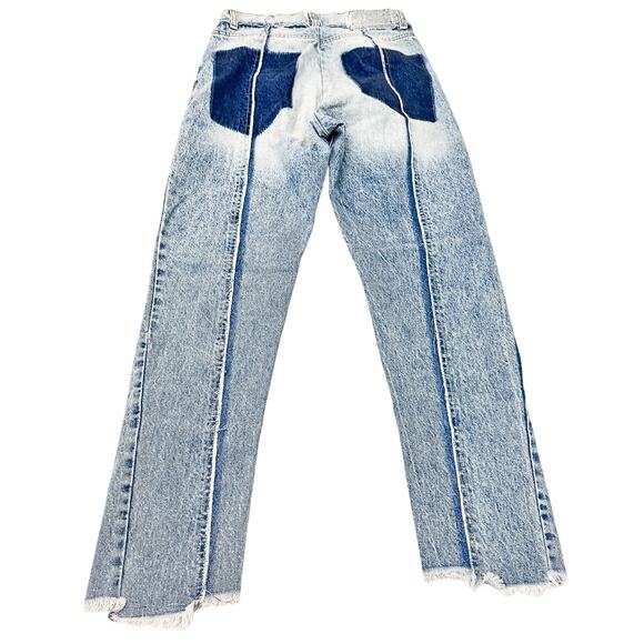 Revice Seamed Straight Leg Raw Hem Acid Wash Denim Jeans Size 27 - Picture 3 of 8